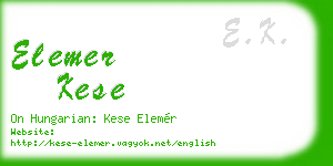 elemer kese business card