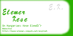 elemer kese business card